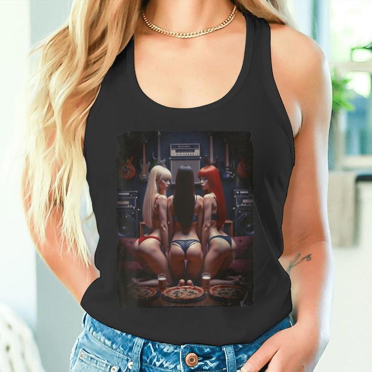 セクシーガールグラフィックtシャツ ホットガールズ&ギター 2 グランジ タンクトップ