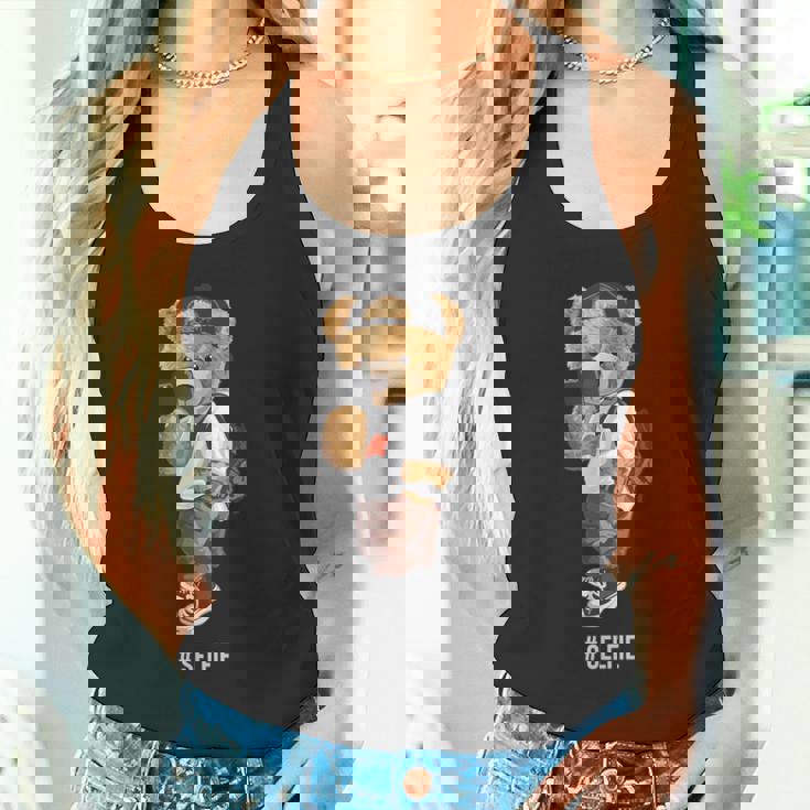 セルフィーを撮るかわいいテディベア タンクトップ