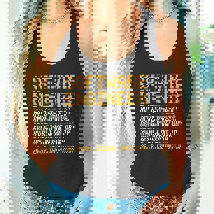 ソフトウェアエンジニア定義面白いコンピュータサイエンスジョーク タンクトップ