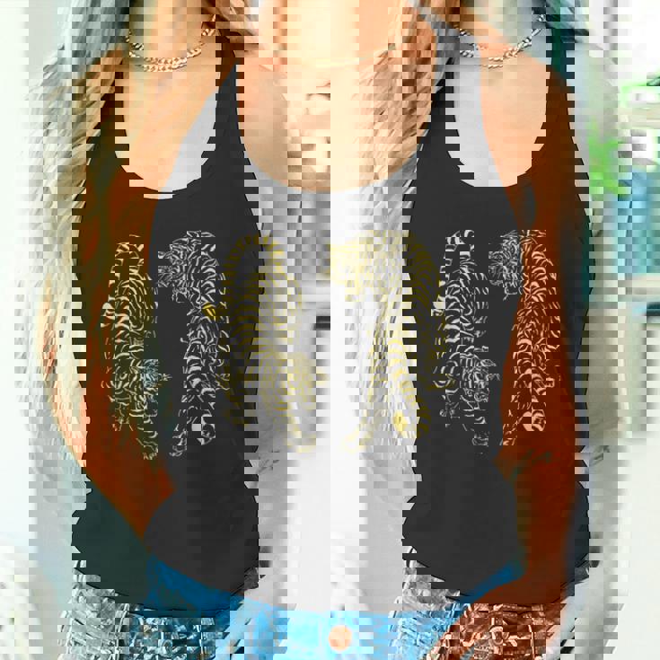 タイタトゥー ツイン タイガー サック ヤント ムエタイ タイ タイ タンクトップ