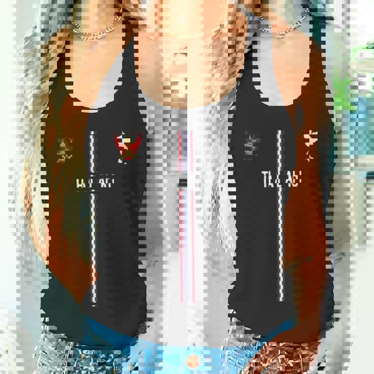 タイ国旗、タイのシルエットマップ、国章 タンクトップ