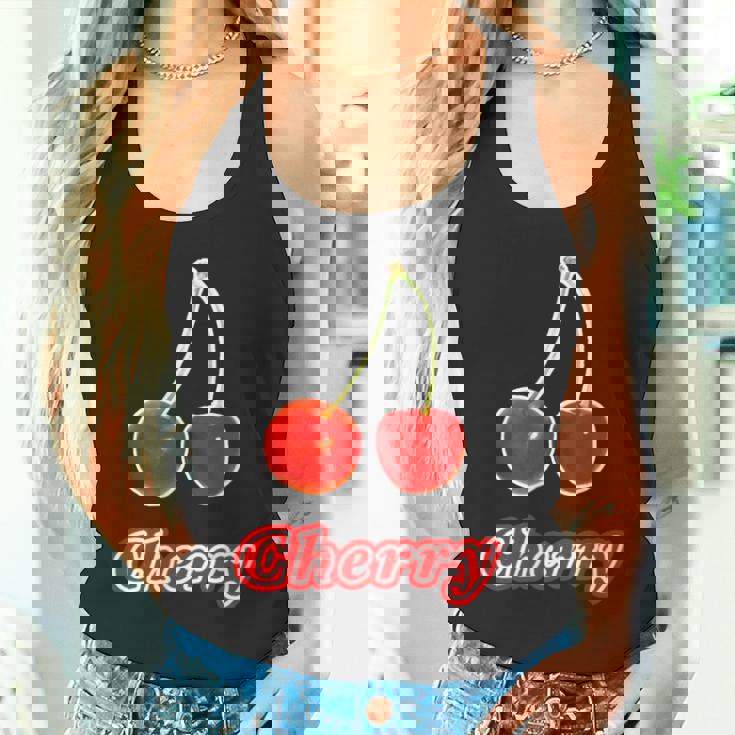 チェリー Cherry さくらんぼ 『フルーツ ポップ』果物 リアル レトロ 面白い イラスト タンクトップ