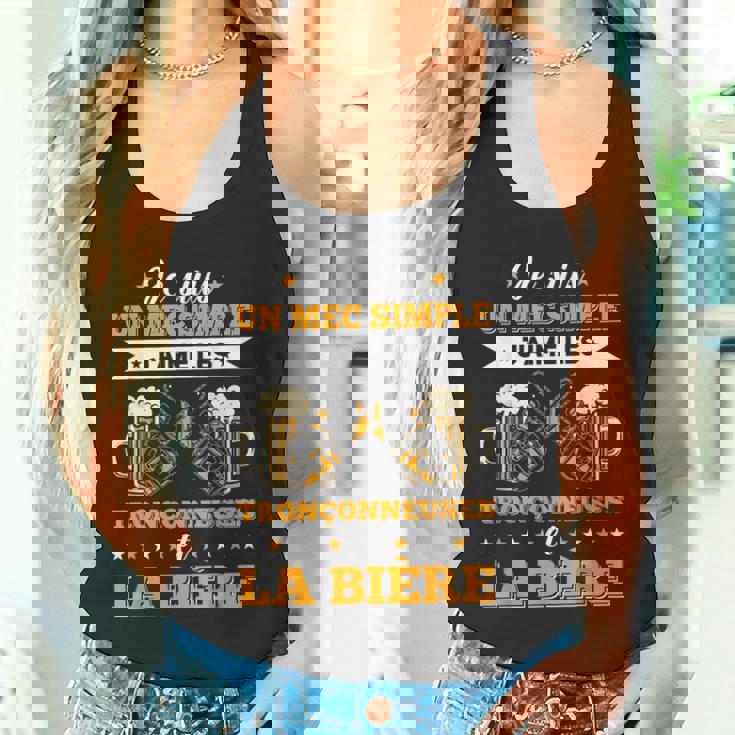 メンズ チェーンソー&ビール ランバージャック&林業チェーンソー タンクトップ