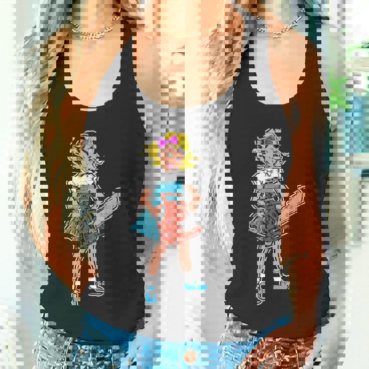 チェーンソー ガール ゴス パンク エモ レトロ ヴィンテージ ホラー 映画ファン タンクトップ