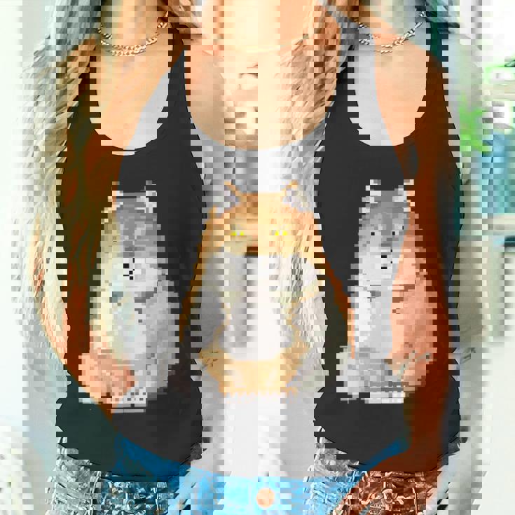 チベットスナギツネ ドット絵 ピクセルアート 虚無 ゲーム レトロゲーム ミーム タンクトップ