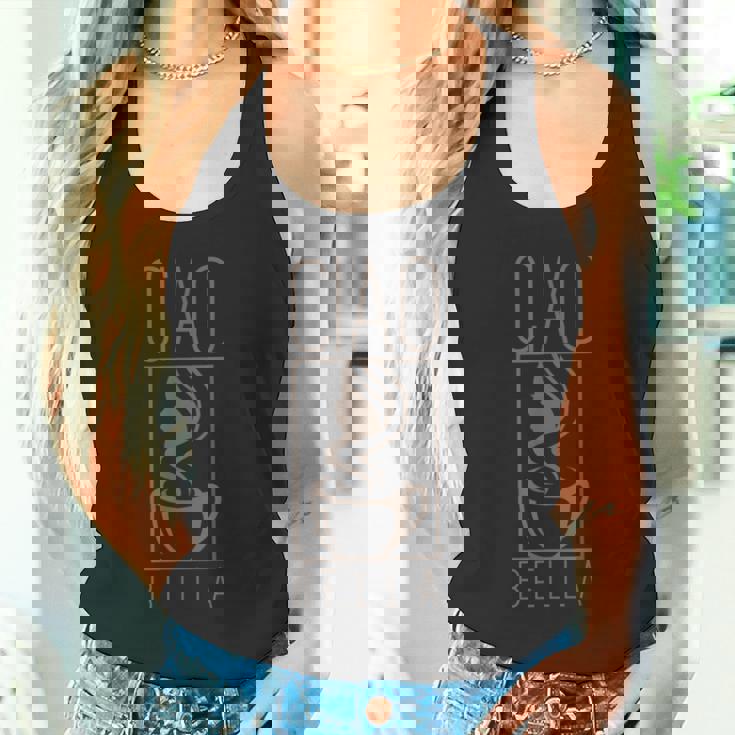 チャオベライタリアコーヒーカップイタリア語引用 タンクトップ