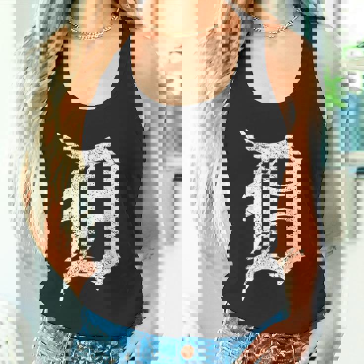 デトロイトグラフィック D ディストレスト グランジ モーターシティ タンクトップ