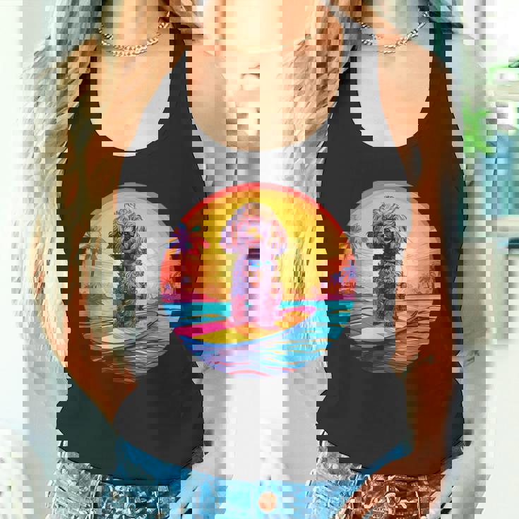 トイプードル サーフィン ファニー ドッグ ビーチ タンクトップ