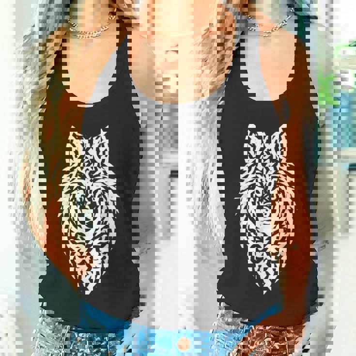 トライバルウルフ 北欧モチーフ ゲール柄 ライトウルフ タンクトップ