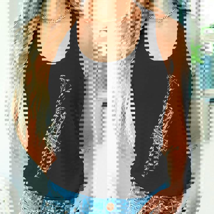 トランペット奏者のためのレトロなトランペットスケッチ タンクトップ