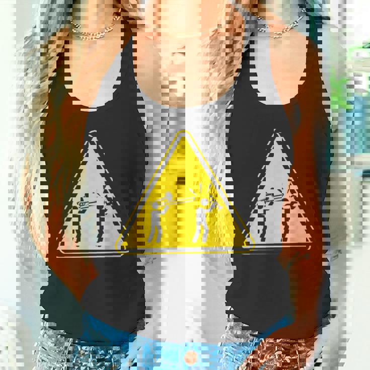 トランペット注意面白いトロンボーン奏者 タンクトップ