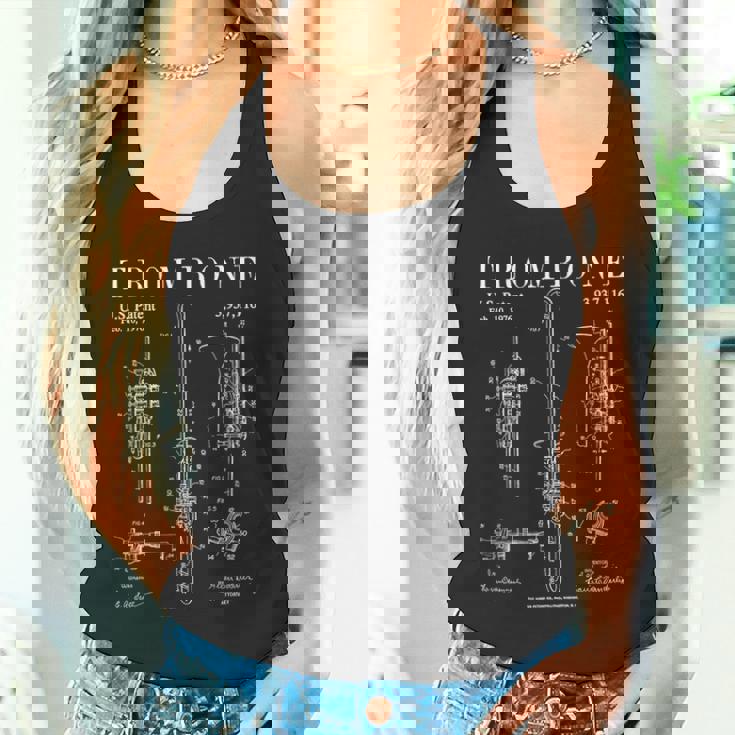 トロンボーン オールドヴィンテージ 特許図面プリント タンクトップ