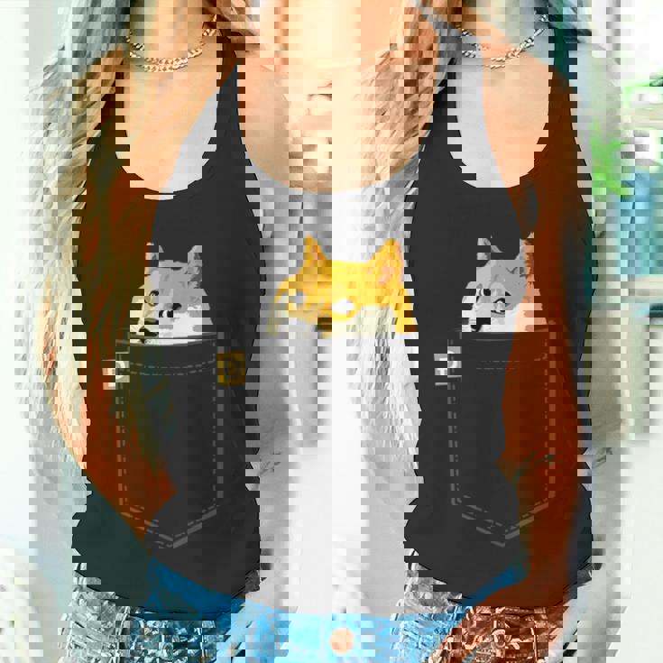 ドージコインシャツフェイクポケットシャツドージコイントゥザムーン タンクトップ