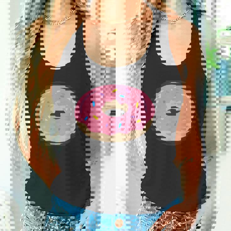 ドーナツレッドアイシングコミックグラフィック メンズ レディース 子供用 タンクトップ