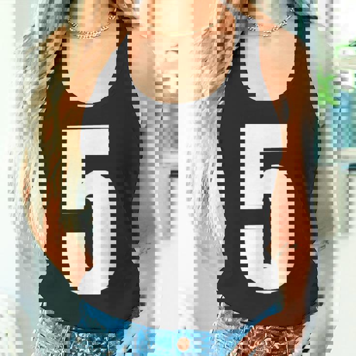 ナンバーファイブ 数字 5 プレーン 白 数字 タンクトップ