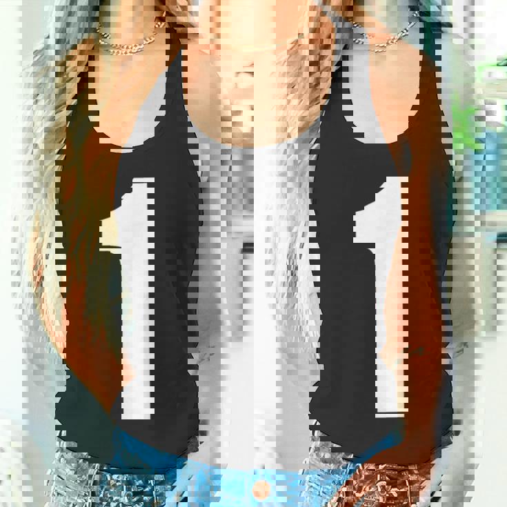 ナンバーワン 数字 1 プレーン ホワイト 数字 タンクトップ