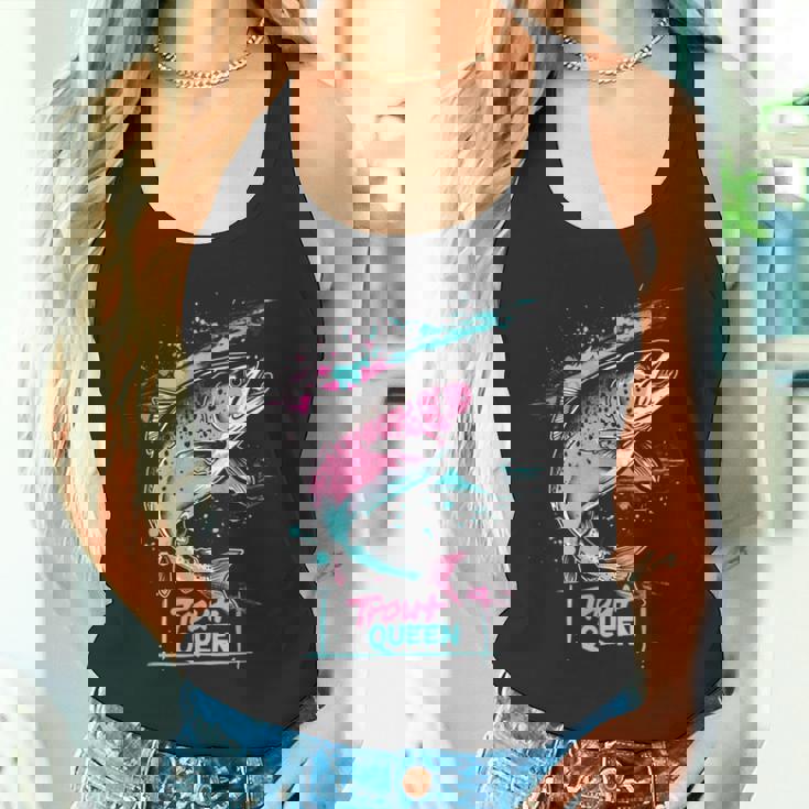 ニジマスのフライフィッシング・グラフィック トラウト・クイーン タンクトップ