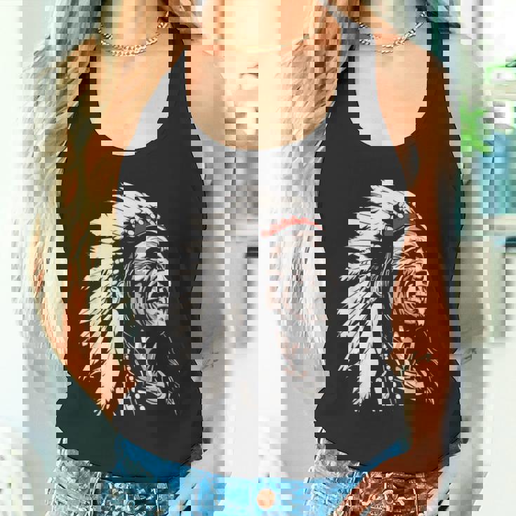 ネイティブアメリカン インディアン マルチカラー ビンテージデザイン タンクトップ