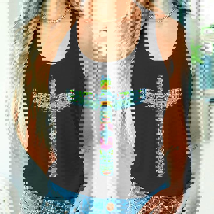 ネイティブアメリカン トーテムポール カラフル サンダーバードデザイン タンクトップ