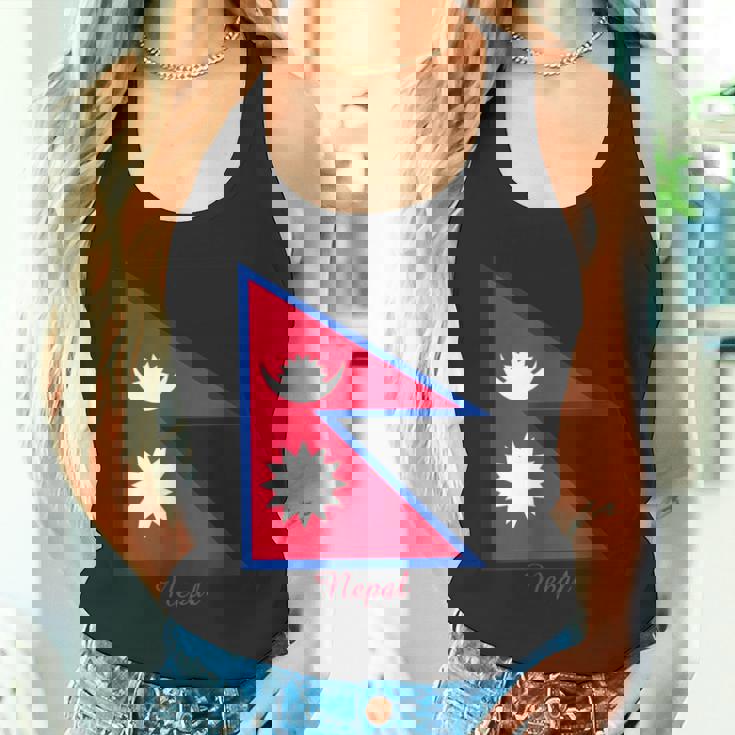 ネパールのネパール国旗のお土産。 タンクトップ