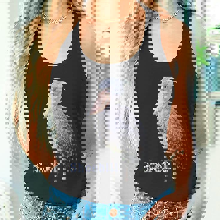 ハシビロコウ（写真 切り抜き）大きな 青い鳥 グッズ タンクトップ