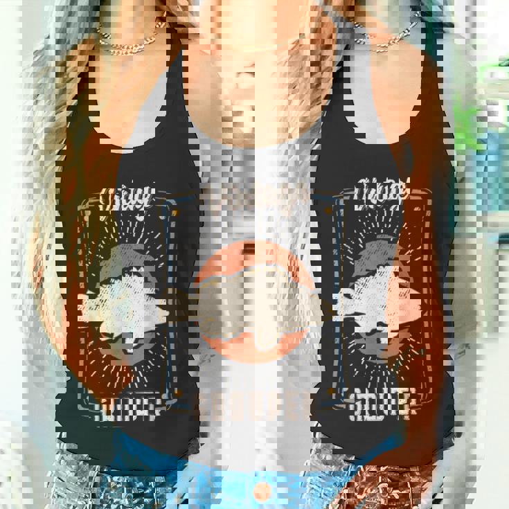 ハタ 魚 ヴィンテージ レトロ クラシック 動物 愛 タンクトップ