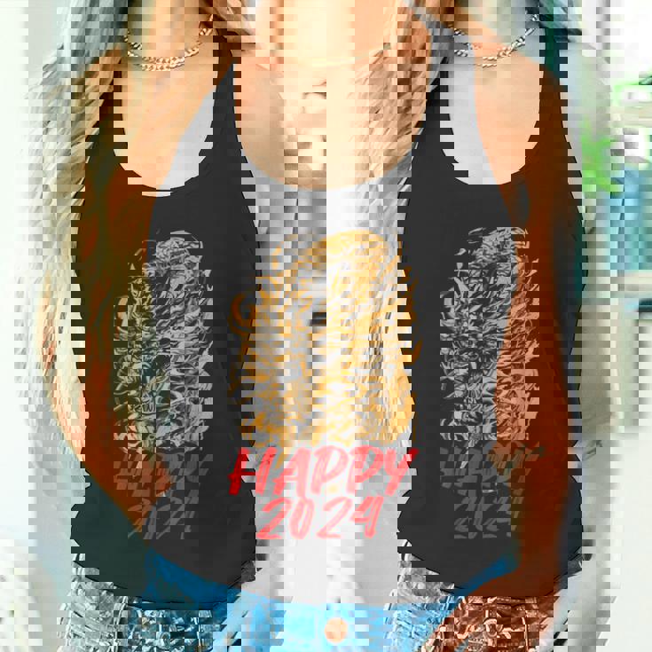 ハッピー2024ドラゴンイヤーチャイニーズ2024ハッピーニューイヤー タンクトップ