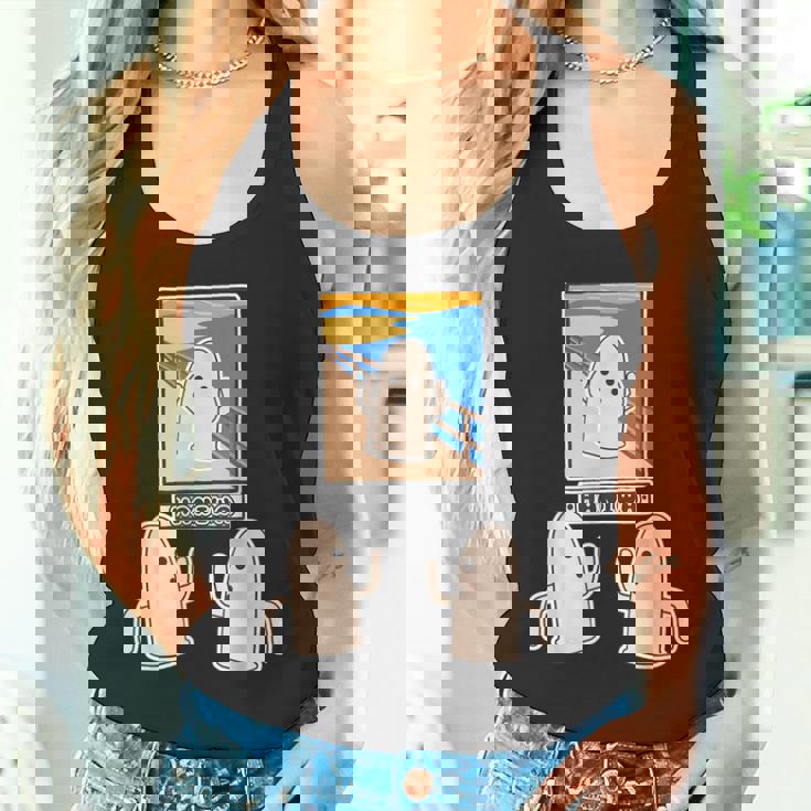 ハニワくん の ムンクの叫び と 見つめる 埴輪【ゆるフレンズ】名画 パロディ キャラクター かわいい イラスト 面白い タンクトップ