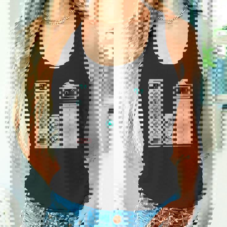 ハロウィンコスチューム、クールなエレベーターボタンアート タンクトップ