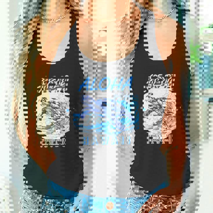 ハワイ ハワイアン ワイキキビーチ サーフボート ヤシの木 アロハ 夏 風景 海好き ウミガメ 波乗り タンクトップ