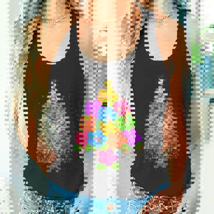 ハワイアン クリスマス ハイビスカス フラワー ツリー ハワイ トロピカル タンクトップ