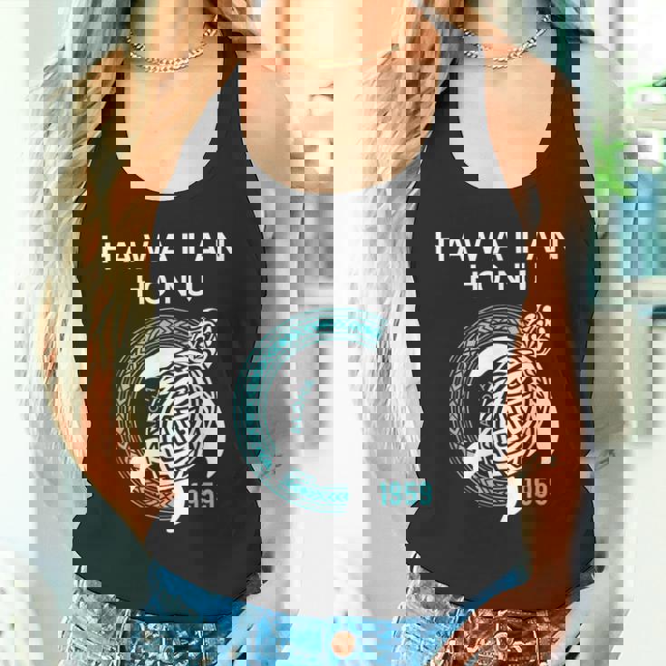 ハワイアン ホヌ ポリネシア トライバル ウミガメ ハワイ エスト 1959 タンクトップ