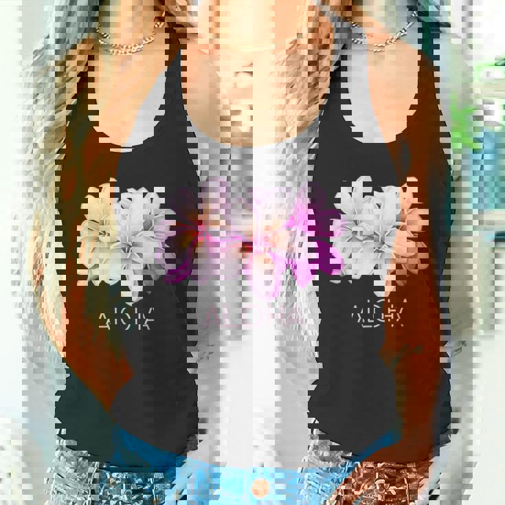 ハワイアンアロハプルメリアアート タンクトップ