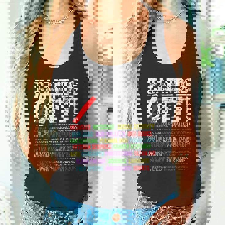 ハンズオフ抗議 社会保障とメディケア抗議 タンクトップ