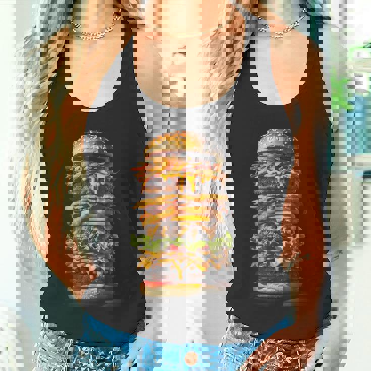 ハンバーガー チーズバーガー ファーストフード愛好家 食通 ギフト タンクトップ