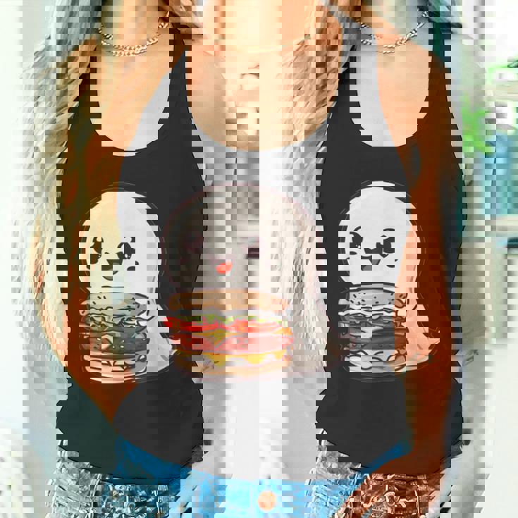 ハンバーガーとかわいいおばけ タンクトップ