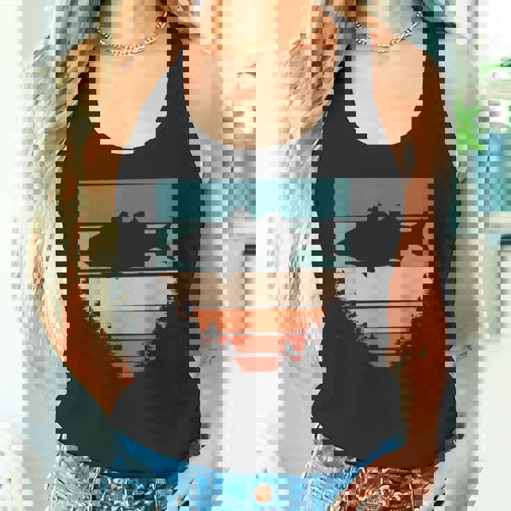 バス釣り森レトロオオクチバスフィッシャーマン タンクトップ