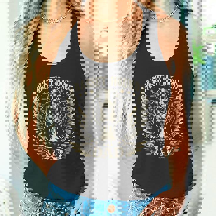 バセットハウンド ダッド バイカー 翼 オートバイ クール ハッシュパピー レトロ タンクトップ