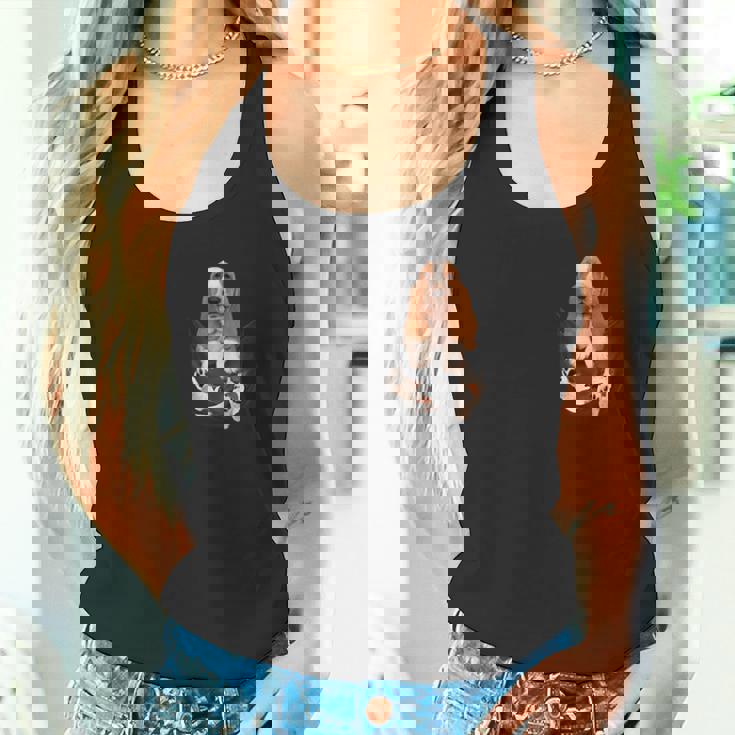 バセットハウンド愛好家のためのファニーバセットハウンド ポケットの中のバセットハウンド タンクトップ