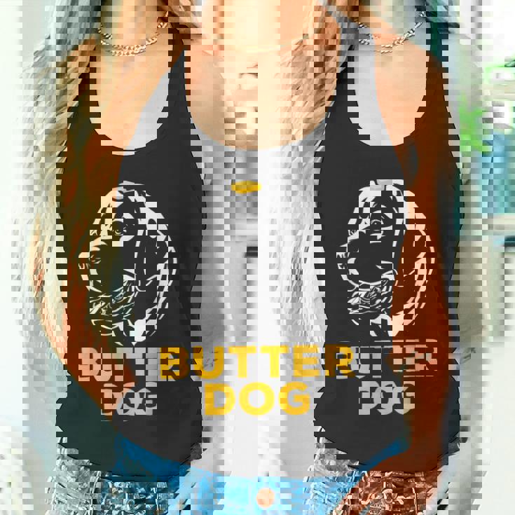 バター犬-彼のバターと一緒に犬面白いミーム タンクトップ