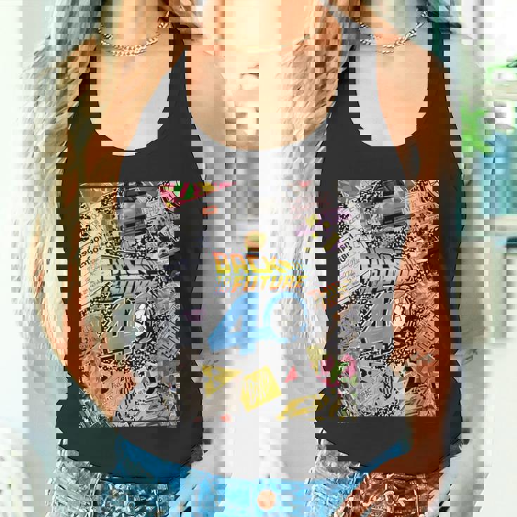 バック・トゥ・ザ・フューチャー 40周年記念ステッカー コラージュ タンクトップ