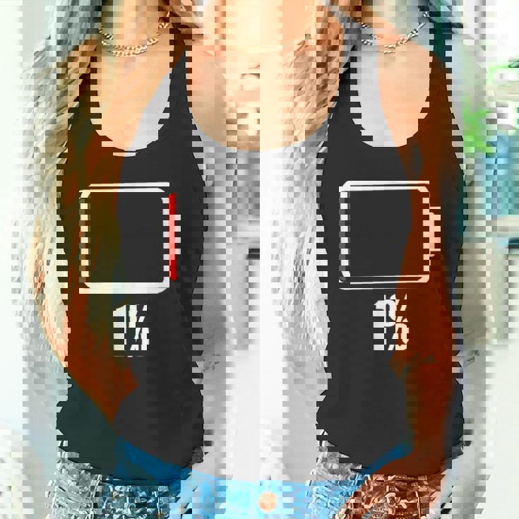 バッテリー 1 残り1 バッテリー切れtシャツ バッテリー残量が少ない タンクトップ