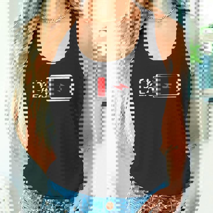 バッテリー1 – バッテリー1 I おもしろ低エネルギーパーセント タンクトップ