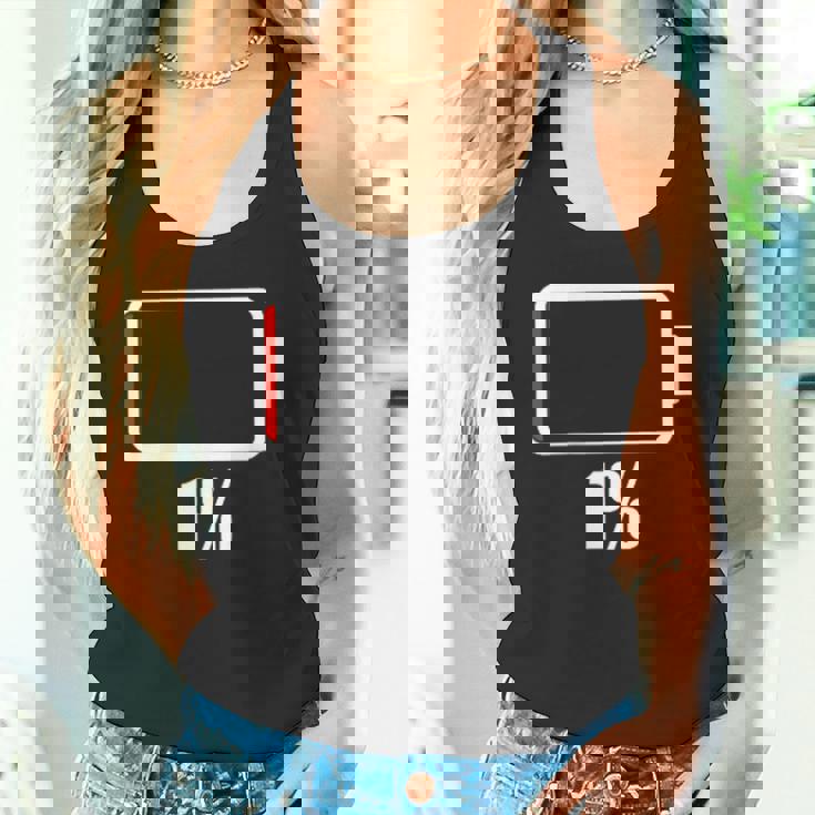 バッテリー1シャツ。バッテリーハート。充電済みバッテリーは空です。 タンクトップ