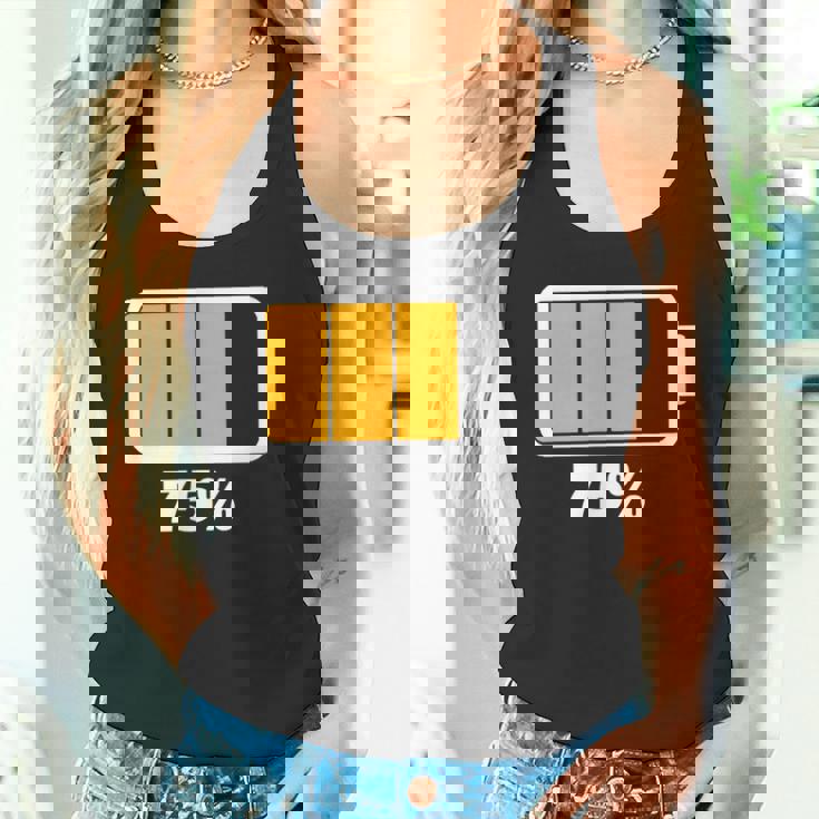 バッテリー75残り75バッテリーフルtシャツバッテリー低 タンクトップ