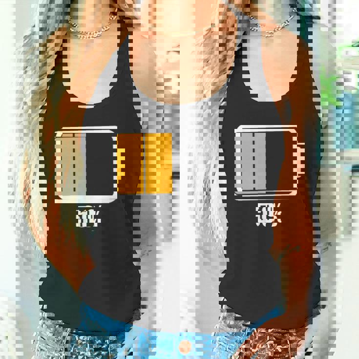 バッテリーハーフ残量50 バッテリーデッドtシャツ バッテリー残量が少ない タンクトップ