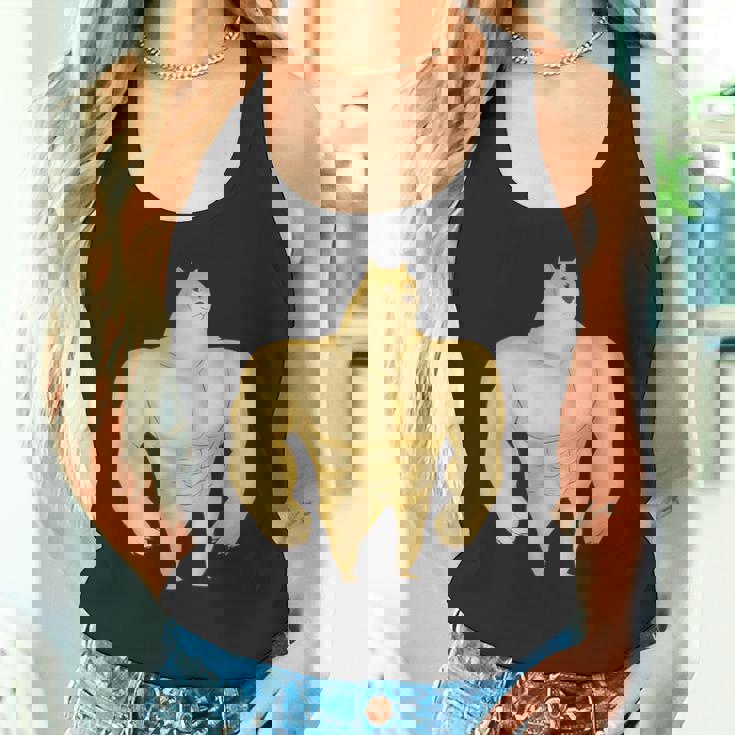 バフ 柴犬 面白い ボディービルダー 犬 ダンク ミーム タンクトップ