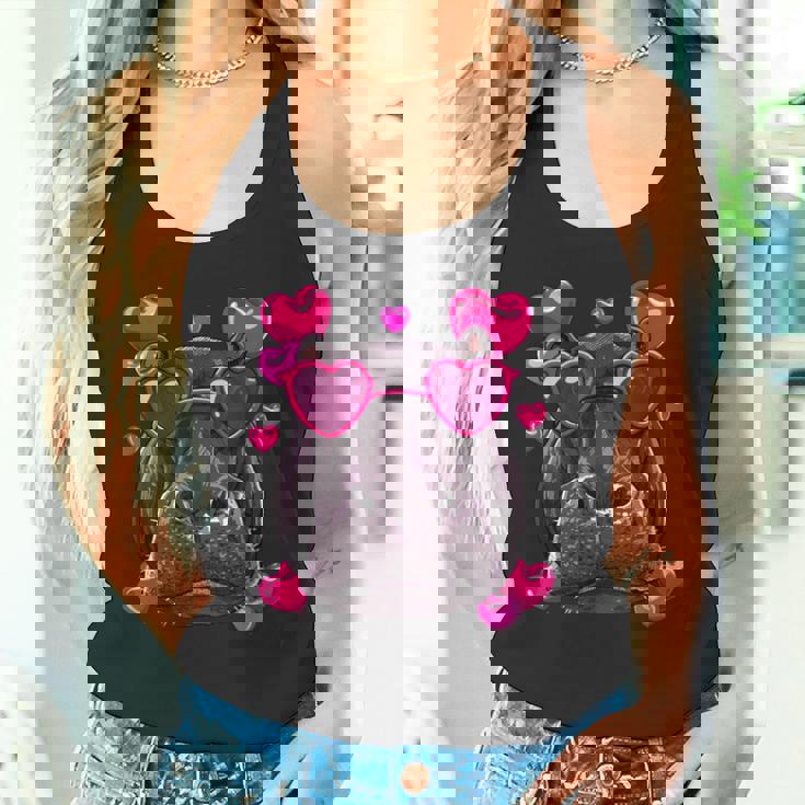 バレンタイン カバ シャツ かわいい カバ 動物 カバ 恋人 タンクトップ