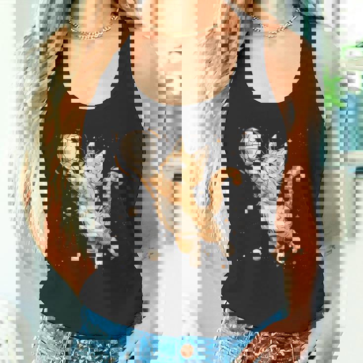 バレーボール選手のかわいいバレーボール猫。 タンクトップ