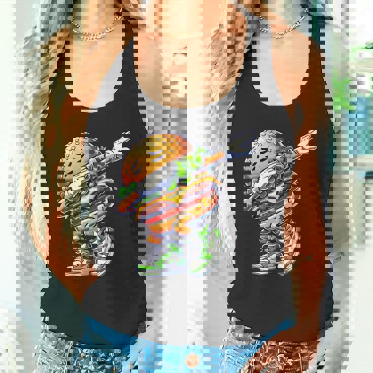 バーガー ダビング チーズ バーガー デイダンス 面白い ハンバーガー タンクトップ